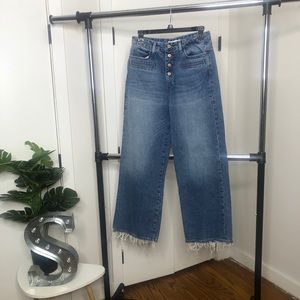 Button up high waisted cut off jeans